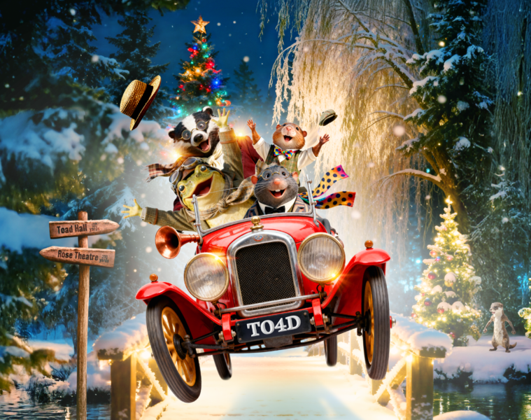 The Wind in the Willows Christmas 2026 promotional artwork for Rose Theatre